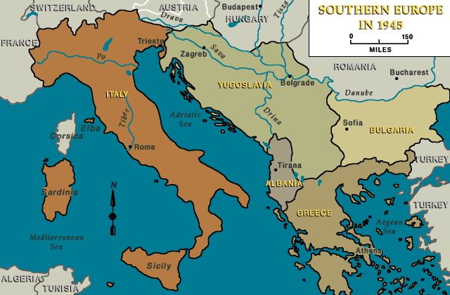 Europa meridional, 1945