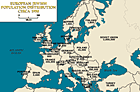 یورپی یہودی آبادی کی تقسیم، ca۔ 1950