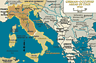 Les zones italiennes occupées par l'Allemagne, 1943...