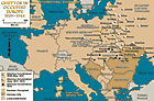 Основные гетто в Европе: Лодзь выделена цветом