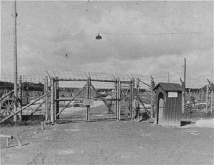 The entrance gate to Kaufering IV subcamp of Dachau...