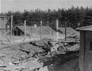 Barracks in the Kaufering IV subsidiary camp of the...