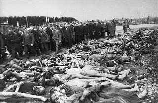 US troops force German civilians to view corpses of...