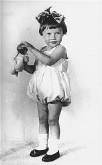 1936 portrait of two-year-old Mania Halef, a Jewish...