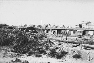 Post-liberation view of the Russian Camp (Hospital...