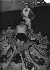 Members of the Nazi girls' organization, the League...