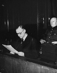 El acusado Alfred Rosenberg, el antiguo jefe ideólogo...