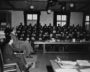 A witness testifies during the Mauthausen concentration...