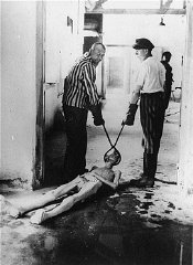 Survivors of the Dachau concentration camp demonstrate...
