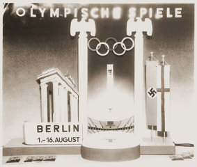 1936年にドイツのベルリンで開催された第11回夏季オリンピックの宣伝ポスター。