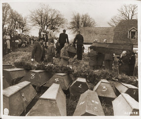 German civilians from Volary attend burial services...