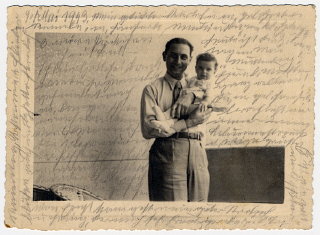 Photograph showing Kurt, Helene Reik's son, holding...