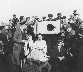 Public humiliation of Jews. Tarnow, Poland, 1940.