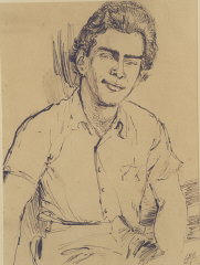 1943 portrait of Edgar Krasa drawn by Leo Haas in T...