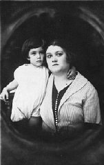 Prewar portrait of mother and son Zeni and Rudy Far...