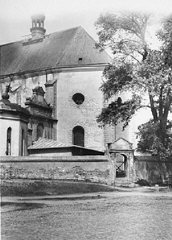 Postwar photo of a church in the village of Chelmno...