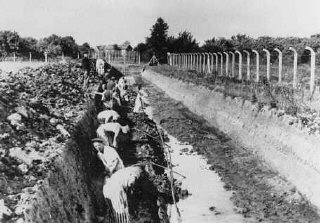 Prisoners at forced labor build the Dove-Elbe canal...