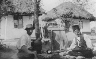 Two Romani (Gypsy) artisans. Ploesti, Romania, 1930...