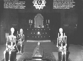 An antisemitic and anti-Masonic display at the exhibition...