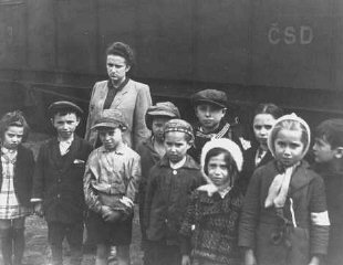Polish Jewish orphans, under the temporary care of...