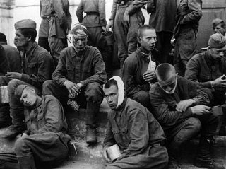 Wounded Soviet prisoners of war.