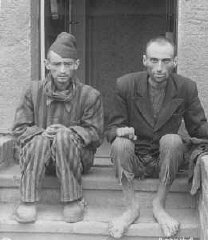 Survivors of the Dora-Mittelbau concentration camp...