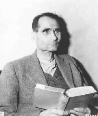 Defendant Rudolf Hess in his prison cell.