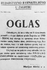 An order to Jews and Serbs from the Croatian nationalist...