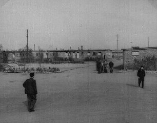 Vue du camp de personnes déplacées de Zeilsheim.