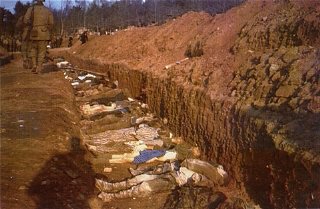 The bodies of prisoners killed in the Nordhausen concentration...