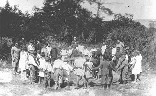 Jewish children at a summer camp.