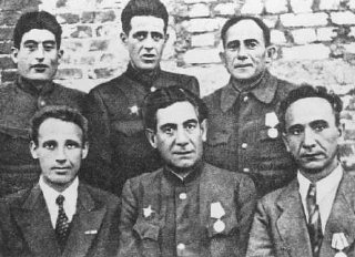 Jewish partisan leaders from Minsk soon after liber...