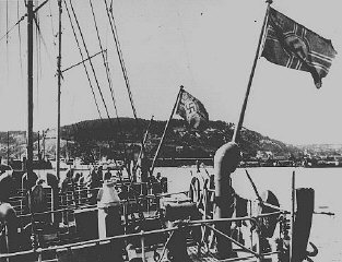German ships at a Norwegian port.