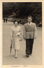 Thomas with his mother, Gerda, before Thomas's departure...