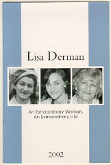 Cover of a memorial booklet for Lisa (Lisa Derman:...