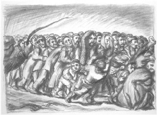 Ludwig Meidner, Crowd of People, not dated