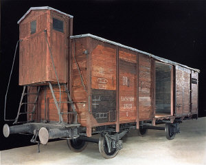 View of the railcar on display in the permanent exhibition...