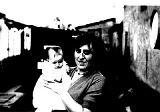 Ida Baehr Lang holding her infant daughter, Freya Karoline...