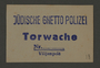 Ink stamp impression of the Jewish ghetto police gate patrol in Kovno, Lithuania