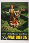 US War Bonds poster of three small children under the shadow of a swastika