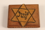 Hand carved cigarette case stamped with a Star of David