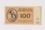 Theresienstadt ghetto-labor camp scrip, 100 kronen note