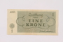 Theresienstadt ghetto-labor camp scrip, 1 krone note