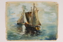 Watercolor of sailboats of Jewish refugees painted by a Jewish woman artist
