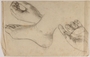 Sketches of a foot and 2 hands done in hiding by Jewish teenager
