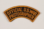 Official US Army photographer arched arm patch