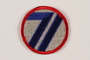 US Army 71st Infantry Division shoulder sleeve patch with a blue 71 on a red rimmed white circle