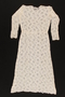 Patterned white gauze evening dress and sash brought with a Polish Jewish emigre