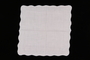 Embroidered white handkerchief with scalloped edge brought with a Polish Jewish emigre