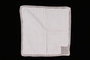 Embroidered white handkerchief with crocheted border brought with a Polish Jewish emigre